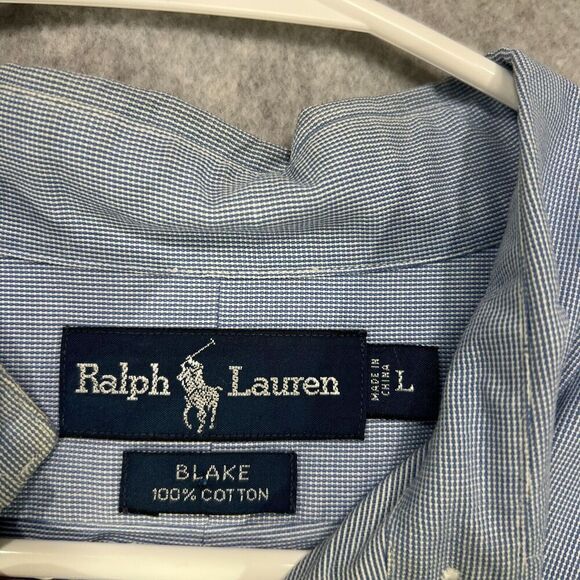 Ralph Lauren Shirt Mens Size Large Blake Long Sleeve Button Down Blue Chambray - Picture 4 of 11